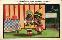 ** T2/T3 May I Press 'oo To A Jelly, Honey? Inter-Art Co., Florence House Comique Series 6915. - Black American Children - Unclassified