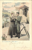 * T2/T3 1900 Wo Der Perlende Wein Im Becher Glüht / Borozó Pár Kerékpárral / Couple Drinking Wine, Bycicle (Rb) - Sin Clasificación