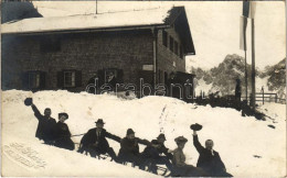 T3 1906 Kufstein, Szánkózó Társaság Télen / Sledding People In Winter, Sport Photo. A. Karg (fl) - Zonder Classificatie