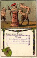 T4 1911 Gruss Von Der Kneipe. Abituria Der Luitpold-Oberrealschule München 1911. / Német Studentika Lap Sörrel / German  - Non Classés