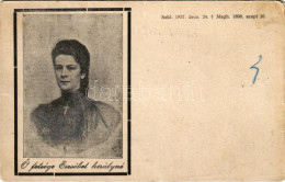 * T3 Ő Felsége Erzsébet Királyné (Sissi) Gyászlapja / Obituary Postcard Of Empress Elisabeth Of Austria (Sisi) (fa) - Ohne Zuordnung