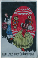 * 1925 Kellemes Húsvéti Ünnepeket! Egyedi Fémlemez üdvözlőlap / Easter Greeting - Hungarian Custom Made Metal Plate Card - Non Classés