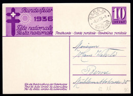 SCHWEIZ, Bundesfeierpostkarte 1936, Gestempelt - Covers & Documents