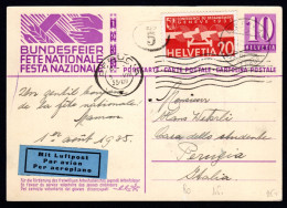 SCHWEIZ, Bundesfeierpostkarte 1935, Gestempelt - Lettres & Documents