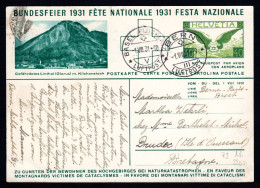 SCHWEIZ, Bundesfeierpostkarte 1931, Gestempelt - Brieven En Documenten