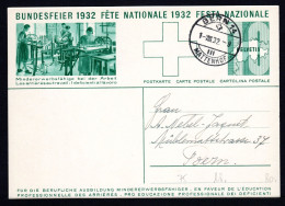 SCHWEIZ, Bundesfeierpostkarte 1932, Gestempelt - Briefe U. Dokumente