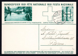 SCHWEIZ, Bundesfeierpostkarte 1931, Gestempelt - Cartas & Documentos
