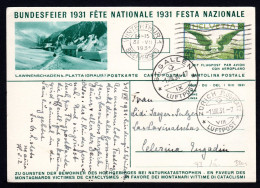 SCHWEIZ, Bundesfeierpostkarte 1931, Gestempelt - Lettres & Documents