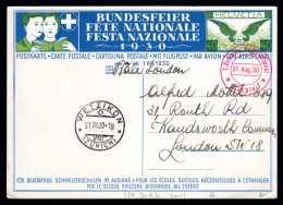 SCHWEIZ, Bundesfeierpostkarte 1930, Gestempelt - Covers & Documents