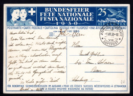 SCHWEIZ, Bundesfeierpostkarte 1930, Gestempelt - Brieven En Documenten