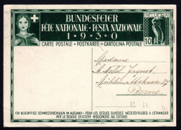 SCHWEIZ, Bundesfeierpostkarte 1930, Gestempelt - Lettres & Documents