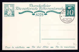 SCHWEIZ, Bundesfeierpostkarte 1928, Gestempelt - Brieven En Documenten