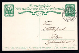 SCHWEIZ, Bundesfeierpostkarte 1923, Gestempelt - Brieven En Documenten