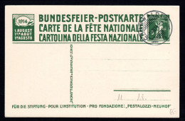 SCHWEIZ, Bundesfeierpostkarte 1914, Gestempelt - Brieven En Documenten