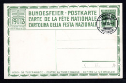 SCHWEIZ, Bundesfeierpostkarte 1913, Gestempelt - Lettres & Documents