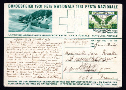 SCHWEIZ, Bundesfeierpostkarte 1931 Flugpost, Gestempelt - Briefe U. Dokumente