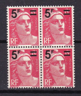 D 742 / LOT N° 827 BLOC DE 4 VARIETE MECHES CROISEES TIMBRE BAS DROIT NEUF** - Unused Stamps