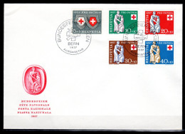 SCHWEIZ, Pro Patria 1957, Satz Auf FDC - Briefe U. Dokumente