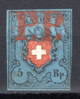 SCHWEIZ, 1850 Rayon I Blau, Mit Kreuzeinfassung, Gestempelt - 1843-1852 Poste Federali E Cantonali