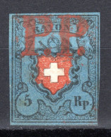 SCHWEIZ, 1850 Rayon I Blau, Mit Kreuzeinfassung, Gestempelt - 1843-1852 Federale & Kantonnale Postzegels
