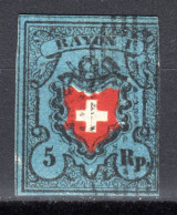 SCHWEIZ, 1850 Rayon I Blau, Ohne Kreuzeinfassung, Gestempelt - 1843-1852 Federal & Cantonal Stamps