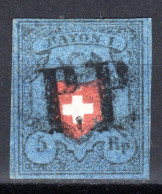 SCHWEIZ, 1850 Rayon I Blau, Ohne Kreuzeinfassung, Gestempelt - 1843-1852 Kantonalmarken Und Bundesmarken