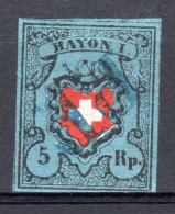 SCHWEIZ 1850 Rayon I, Blau, Gestempelt - 1843-1852 Federal & Cantonal Stamps