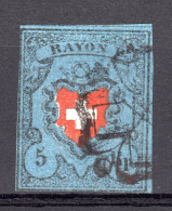 SCHWEIZ 1850 Rayon I, Blau, Gestempelt - 1843-1852 Federal & Cantonal Stamps