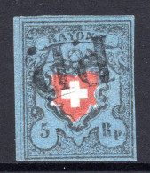 SCHWEIZ, 1850 Rayon I, Blau, Gestempelt - 1843-1852 Timbres Cantonaux Et  Fédéraux