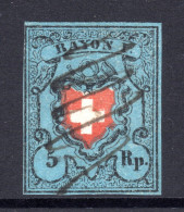 SCHWEIZ, 1850 Rayon I, Blau, Gestempelt - 1843-1852 Federale & Kantonnale Postzegels