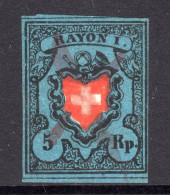 SCHWEIZ, 1850 Rayon I, Blau, Gestempelt - 1843-1852 Correos Federales Y Cantonales