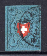 SCHWEIZ, 1850 Rayon I, Blau, Gestempelt - 1843-1852 Kantonalmarken Und Bundesmarken