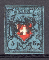 SCHWEIZ 1850 Rayon I, Blau, Gestempelt - 1843-1852 Federale & Kantonnale Postzegels