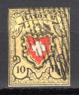 SCHWEIZ, 1850 Rayon II Gelb, Gestempelt - 1843-1852 Federal & Cantonal Stamps