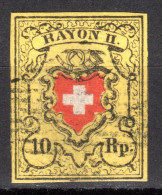 SCHWEIZ, 1850 Rayon II Gelb, Gestempelt - 1843-1852 Poste Federali E Cantonali