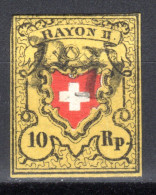 SCHWEIZ, 1850 Rayon II Gelb, Gestempelt - 1843-1852 Federale & Kantonnale Postzegels