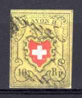 SCHWEIZ, 1850 Rayon II Gelb, Gestempelt - 1843-1852 Poste Federali E Cantonali