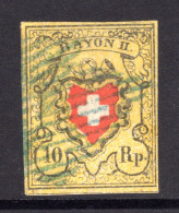 SCHWEIZ, 1850 Rayon II Gelb, Gestempelt - 1843-1852 Federal & Cantonal Stamps