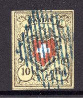 SCHWEIZ, 1850 Rayon II Gelb, Gestempelt - 1843-1852 Federale & Kantonnale Postzegels