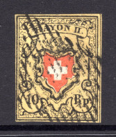 SCHWEIZ, 1850 Rayon II Gelb, Gestempelt - 1843-1852 Poste Federali E Cantonali