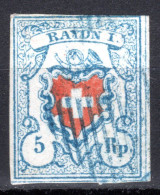 SCHWEIZ, 1851 Rayon I Hellblau, Gestempelt - 1843-1852 Federale & Kantonnale Postzegels