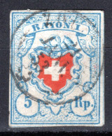 SCHWEIZ, 1851 Rayon I Hellblau, Gestempelt - 1843-1852 Federal & Cantonal Stamps