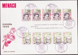 Europa CEPT 1980 Monaco FDC1 Y&T N°BF18 - Michel N°B16 - 1980