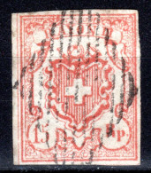 SCHWEIZ, 1852 Rayon III Nr. 20, Ziegelrot, Gestempelt - 1843-1852 Poste Federali E Cantonali