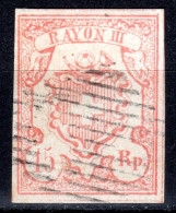 SCHWEIZ, 1852 Rayon III Nr. 20, Ziegelrot, Gestempelt - 1843-1852 Correos Federales Y Cantonales