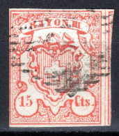 SCHWEIZ, 1852 Rayon III Nr. 19, Ziegelrot, Gestempelt - 1843-1852 Timbres Cantonaux Et  Fédéraux
