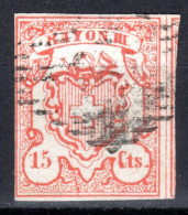 SCHWEIZ, 1852 Rayon III Nr. 19, Ziegelrot, Gestempelt - 1843-1852 Federale & Kantonnale Postzegels