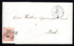 SCHWEIZ, 1852 Rayon III Nr. 20, Ziegelrot, Auf Brief - 1843-1852 Kantonalmarken Und Bundesmarken