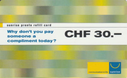 PREPAID PHONE CARD SVIZZERA (CK3759 - Suisse