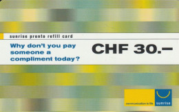 PREPAID PHONE CARD SVIZZERA (CK4247 - Suisse